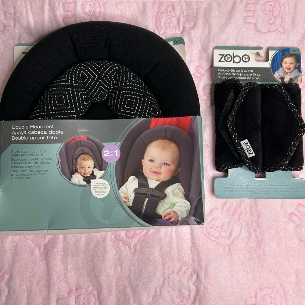 ⋆⭒˚.⋆ NEW Baby Zobo Reversible Stroller Headrest - Gray (AA1-G)